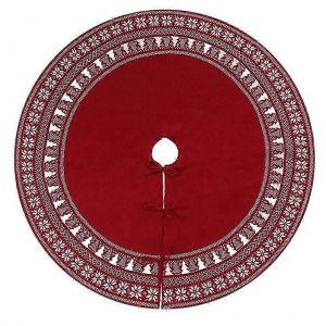 Jupe de sapin festive pour d&eacute;corations de f&ecirc;te, housse en tissu r&eacute;utilisable pour la protection. Tablier de sapin festif pour d&eacute;coration de No&euml;l, jupe lavable en machine avec ourlet. - Neuf