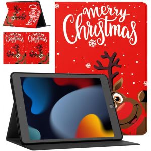 Tablet Noël Coque pour Lenovo Tab M10 10.1 Cuir PU en Silicone Housse avec Fonction de Support Anti-Chute Cover de Protection Christmas Motif-Cerf - Neuf