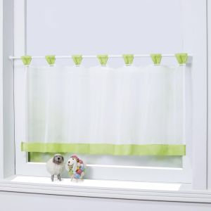 Mia Rideau Brise-Bise Uni Voilage À Passants En Polyester Transparent Simple Salle De Bain Cuisine Chambre À Coucher Balcon Vert Hxl 60x90cm - Neuf