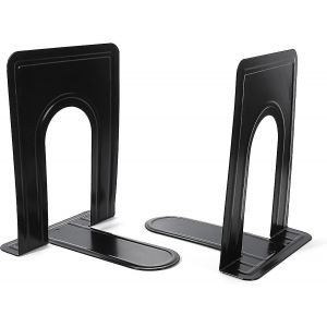 Serre-livres &eacute;l&eacute;gants en m&eacute;tal noir pour biblioth&egrave;que - Durables, stables, sans danger pour les enfants, parfaits pour l'organisation &agrave; la maison ou au bureau - Neuf