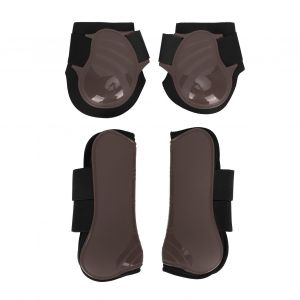 Hjlian 1 Ensemble De Protege-Jambes Pour Cheval, Coque Epaisse En Pu, Rembourrage Elastique, Coussin Interieur, Marron, Taille Xl - Neuf