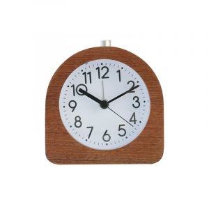 Réveil matinal en bois foncé, à piles, fonction répétition, lumineux, réveil de voyage en bois, silencieux, sans tic-tac, analogique, horloge à aiguille, alarme sonore ascendante - Neuf