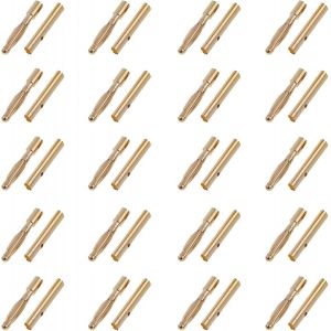 20 Paires Connecteur de Balle de Fiche Prise Banane Mâle et Femelle 2.0mm 2mm Plaqué Or pour Batterie Moteur Lipo ESC - Neuf