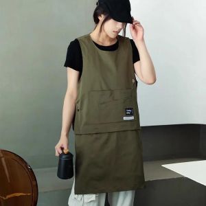 Tablier Imperméable Avec Poches Pour Hommes Et Femmes,Cuisine,Restauration,Café,Travail,Résistant Aux Taches,Détachable,Coiffure,Barista,Gilet.Stylea-Dark Green.Taille Unique - Neuf