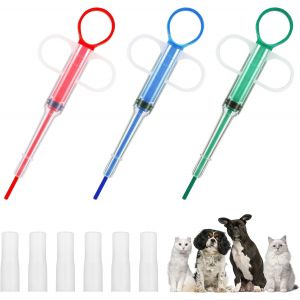 Oruola 3 X Pill Lance For Cats,Pet Pill Dispenser,Syringe For Pets,Pets Medicine Dispenser With 6 Soft Tips,Reusable,For Cats Dogs - Neuf