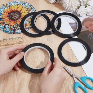 360yard Vitrail Verre Plomb Lignes,2/3/4/5/6,5mm Largeur Noir Pet Carte Ligne Ruban,Vitrail Suppl - Neuf