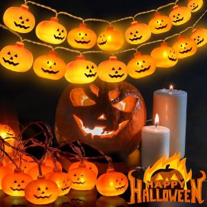 Jgd-Guirlande Lumineuse En Forme De Citrouille D'halloween, 20 Led Pour Halloween, F&ecirc;te De No&euml;l, Lanterne &Agrave; Suspendre Pour Festival, Maison, Ext&eacute;rieur Et Int&eacute;rieur - Neuf