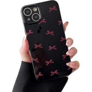 Eryi-Coque Pour Iphone 14, Mignon Cool Ruban Papillon Motif Soft Silicone Housse De Protection, Ultra Mince Et Léger Choc Housse Pour Iphone 14 6,1"" - Noir - Neuf