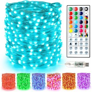 KAL-Guirlande Lumineuse Intérieur, 10M 100 Led Lumière De Noël Changement De Couleur Usb Fil De Cuivre Rgb Avec Télécommand Minuteur Décorative Pour Chambre Extérieur Soirée Jardin - Neuf