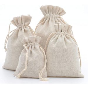 Sjzg-20pcs Petits Sacs En Tissu Sachet Coton 16x22cm Sac Toile De Jute Pochette Tissu Cordon Sac En Tissu Bijoux Sacs Cadeaux Sachet De Th&eacute; Reutilisable - Neuf