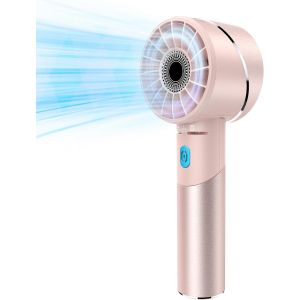 Alliage Ventilateur Portable, Batterie 2600mAh Rechargeable Mini Ventilateur USB C, Max 16H Travail Ventilateur de Poche, 4 Vitesse Petit Ventilateur de Bureau Puissant pour Voyager - Neuf