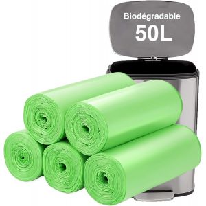 KALANKA-50L Sacs poubelles biodégradables 50PCS : Sacs biodégradables pour la cuisine, à ordures, à compost résistants et pour l'alimentation et le jardin - Neuf