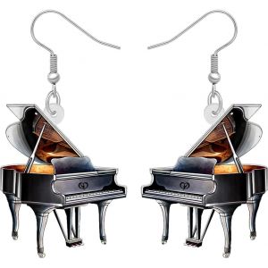 Kal-Boucles D'oreilles Pendantes En Acrylique Avec Piano, Bijoux Musicaux, Cadeaux Pour Les Amateurs De Musique, Les Amateurs De Piano, Les Professeurs De Musique, Les Musiciens - Neuf