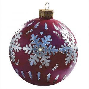 No&euml;l G&eacute;ant Gonflable De Boule, Grand D&eacute;coratif Boule De D&eacute;coration De No&euml;l Pour L'Ext&eacute;rieur, Imperm&eacute;able &Agrave; L'Eau Et Aux Intemp&eacute;ries, Exquis Avec Un Aspect Brillant - Neuf
