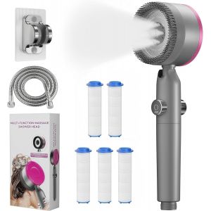 Ulteronixshop-Pommeau Douche Haute Pression,Pommeau De Douche Anti Calcaire,Avec 15 &Eacute;tapes Filtre*5 et Tuyau 1,5M,Support,4Types de Jets Douchette Douche Salle de Bain,ON/Off D'arr&ecirc;t D'eau,SPA Shower - Neuf