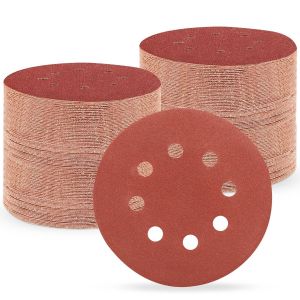 70 Pièces Disques Abrasifs 125mm, Papier Abrasif 8 Trous (Grain 40/60/80/120/180/240/320) Pour Ponceuse Orbitale Aléatoire - Neuf