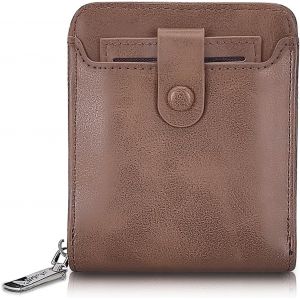 Portefeuille Court En Cuir Pour Homme - Avec Compartiments Pour Cartes Externes - Compartiment Pour Pi&egrave;ces De Monnaie - Fentes Photo Et Fen&ecirc;tre D'Identit&eacute; - Vintage - Portefeuille - Neuf