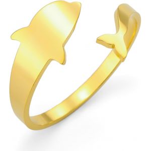 Kal-Collier De Dauphin Bague De Dauphin En Acier Inoxydable Pendentif Dauphin Sautant Pendentif D'amour Dauphin Bijoux D'&eacute;t&eacute; Boho Pour Les Femmes Et Les Hommes - Neuf