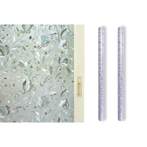 Lot de 2 films adh&eacute;sifs statiques 3D arc-en-ciel pour vitres, pour pr&eacute;server votre intimit&eacute;. - Neuf