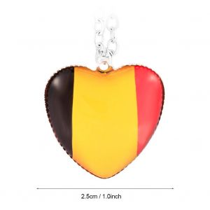 Collier En Cuivre Pour Homme Et Femme Avec Pendentif En Forme De Cour En Alliage Representant Le Drapeau National De La Coupe Du Monde (Belgique) - Neuf