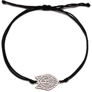 Tianyi-Bracelet Loup Bracelet Renard Dauphin Cire Corde Chaîne Bracelet Acier Inoxydable Bijoux Animaux Pour Femmes - Neuf