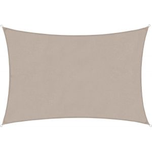 Ulteronixshop-Voile d'ombrage rectangulaire avec accessoires 3 x 4 m, toile avec ?illets en polyester PES Protection solaire, Voile d'ombrage pour jardin, balcon, ext&eacute;rieur, kaki - Neuf
