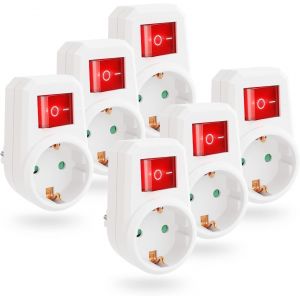 6x adaptateur de prise avec interrupteur-prise electrique avec disjoncteur-prise electrique avec interrupteur-prise interrupteur-interrupteur prise-interrupteur avec prise - Neuf