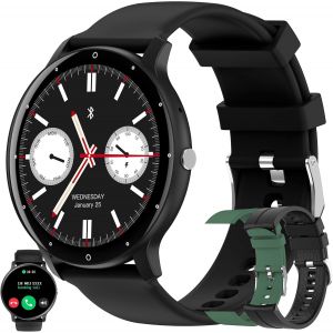 Montre Connectée Femme Avec Appel Bluetooth, 1,39"" Amoled Smartwatch Homme, Suivi De Santé Feminine, Tracker D'activité, Sommeil, Fréquence Cardiaque, Spo2, 5atm Étanche Pour Ios Android (Noir) - Neuf