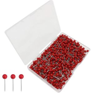 Chenquansarl-Boîte De 200 Puna S Rouges Pour Carte Du Monde - Pour Bricolage, Tableau En Liège, Petites Puna S Rouges - Avec Boîte Transparente - 4 X 15 Mm - Neuf
