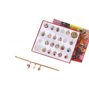 Bracelet &agrave; faire soi-m&ecirc;me pour le calendrier de l'Avent de No&euml;l, avec 24 breloques pour le compte &agrave; rebours de d&eacute;cembre. - Neuf