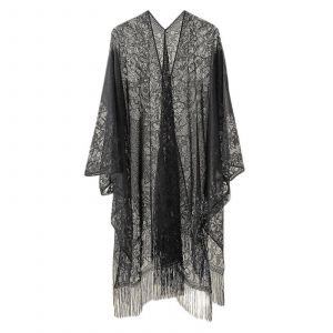 Femmes Eté Dentelle Bikini Maillot De Bain Couverture Up Creux Out Crochet Franges Florales Glands Open Front Cardigan Couleur Solide Oversize Loose Beach Cape Scarf Sh - Neuf