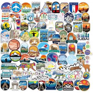 Lot De 150 Autocollants Imperméables Pour Bricolage,Ordinateur Portable,Bouteille D'eau,Journal,Autocollants En Vinyle Imperméable De Qualité Supérieure (Voyages En Plein Air) - Neuf