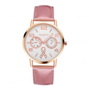 Gaiety Femmes &Eacute;l&eacute;gant Ruban De Soie Motif Cadran Pu Sangle Montre &Agrave; Quartz Montre-Bracelet Analogique (Rose) - Neuf