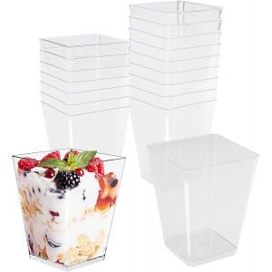 Mevronisshop-50 Pcs Verrines En Plastique 5oz/150ml R&eacute;utilisable, Verrines &Agrave; Dessert Et Ap&eacute;ritif Pour Mousse, Pudding, Cr&egrave;me Glac&eacute;e, Cocktail - Neuf