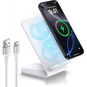 Samsung Galaxy Station De Charge Sans Fil Rapide 15 W Pour Samsung Galaxy S25 S24 S23 S22 S21/Z Flip6 5 4/Google Pixel 9 Pro 8 7 6 5/Lg - Neuf