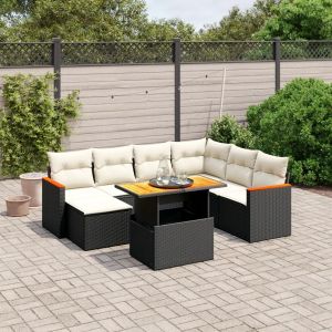 Prolenta Premium - Salon De Jardin 8 Pcs Avec Coussins Noir R&eacute;sine Tress&eacute;e - Neuf
