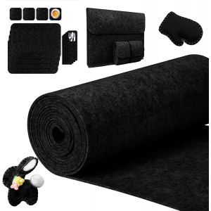Mevronisshop-Rouleau De Feutre 30cm&times;300cm&times;3mm, Tissu En Feutre, Feutrine Loisir Creatif Pour Diy Sacs En Felt Cousus, Sac De Crayon, Tapis De Table, Artisanat Patchwork, Feutrine Noir - Neuf