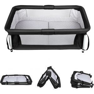 3 En 1 Berceau Cododo Pour B&eacute;b&eacute;,Inclinaison&hauteur R&eacute;glable,Lit Cododo De B&eacute;b&eacute; Avec Matelas Moelleux Et Moustiquaire 4 Roues,Pour 1 &Agrave; 36 Mois (Gris&iquest;80 * 40 * 100-115cm&iquest;) - Neuf