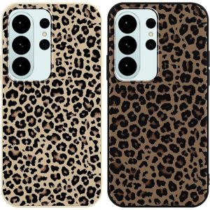 LORANKA-2 Pi&egrave;ces Coque pour Samsung Galaxy S26 Ultra, &Eacute;tui de Protection avec Aesthetic Design L&eacute;opard Motif, TPU Silicone Femme Fille Housse Etui Bumper Cover pour Samsung S26 Ultra 6,9'' - Marron - Neuf