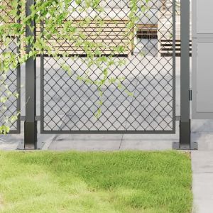 Bases de poteau carrées 4 pcs anthracite 71x71 mm - Neuf