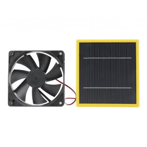Hjlian Ventilateur Solaire 5 W 12 V Avec Support, Ventilateur De Refroidissement Portable A Monter Soi-Meme Avec Panneau Solaire Pour Poulailler Et Serre - Neuf