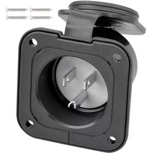 Prise d'alimentation de quai pour caravane de camping-car 15 A 125 V/prise d'alimentation à bride pour camping-car avec couvercle étanche et anti-poussière/5 à 15 prises pour camping-car - Neuf