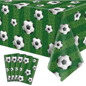 Eryi-Lot De 4 Nappes Rectangulaires En Plastique Pour F&ecirc;te De Football, Th&egrave;me Sportif, D&eacute;corations D'anniversaire Sur Le Th&egrave;me Du Football, Fournitures De F&ecirc;te Sur Le Th&egrave;me Du Football, Fournitures D - Neuf