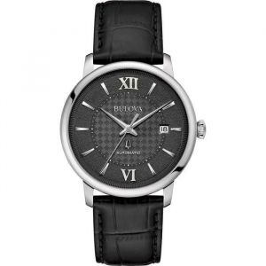 Montre - Acier,Cuir Noir - Bulova - 96b441 - Neuf