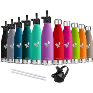 Bouteille D'eau En Acier Inoxydable Isolé À Double Mur - 350ml/500ml/750ml - Gourde Isotherme Étanche Sans Bpa, Gourde Inox Bouche Standard, Gourde Enfant Pour Sport, Gym, Voyage - Neuf