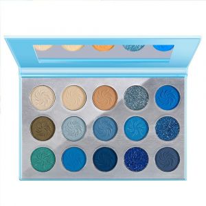 15 Couleurs Bleu Fard À Paupières Palette Cosmétique Pressé Pigments De Noël De Flocon De Neige De Fard À Paupières Palette Matte Shimmer Paillettes Dramatique De Longue Durée De Maquillage - Neuf