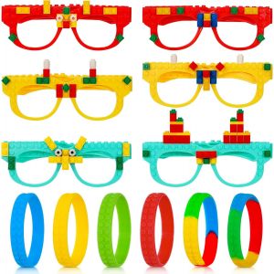 Lbgwp60-Lot De 12 Blocs De Construction En Verre Et Bracelets De Blocs De Construction À Faire Soi-Même Avec Bracelets En Silicone - Blocs De Construction - Neuf
