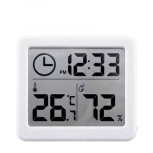 Nidibou- Horloge Numérique De Bureau Avec Température Et Humidité,Horloges Murales Pour La Maison,La Cuisine,Le Bureau,Les Décorations.White With Battery. - Neuf