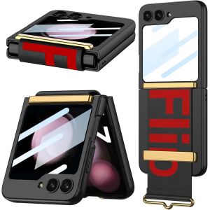 Kal-Compatible Coque Pour Samsung Galaxy Z Flip 6 Avec Bracelets & Protecteur D'&eacute;cran,Anti-Choc Dur Ultra-Mince Coque De Protection Z Flip 6,Agr&eacute;able Au Toucher Coque Flip6,Noir - Neuf