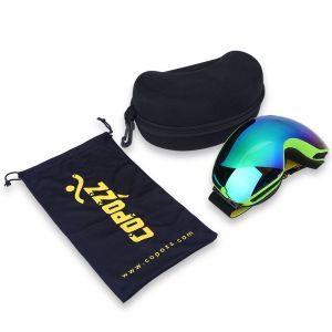 Lunettes De Ski Unisexes, Coupe-Vent, Antibuee Et Large Champ De Vision (Monture Et Verres Verts) - Neuf